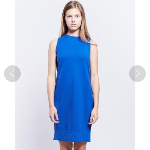 Acne Studios Gilda Sleeveless Mini Royal Blue Dress Linen Cotton Blend Size M - Picture 1 of 13